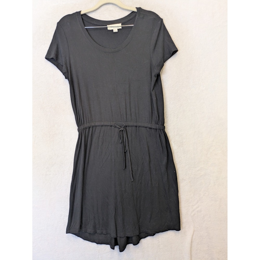 Olive & Oak Women's Size M Black Short Sleeve Romper Drawstring Waist